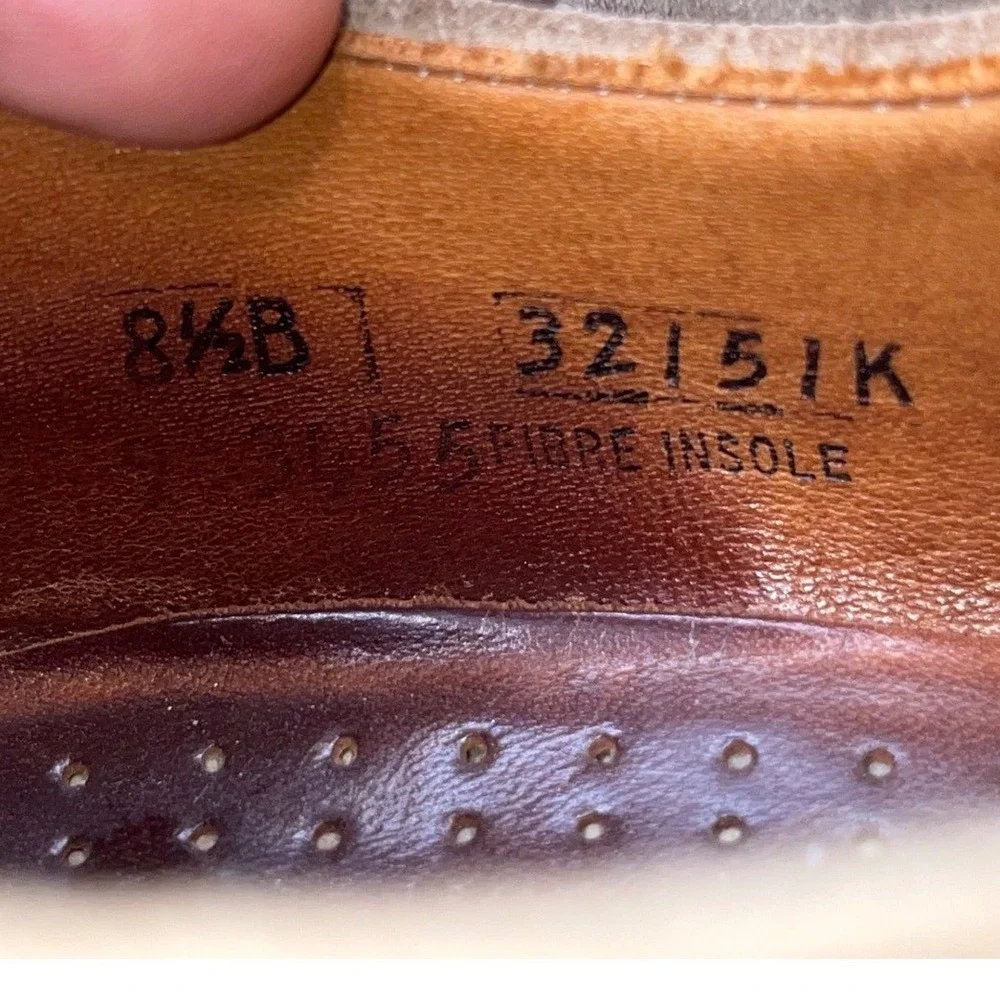 LL‎ Bean Mens Oxford Lace Up Suede Tan Leather Sole Dress Shoes Size 8.5 B